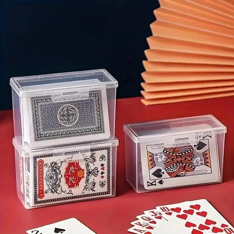 Scatola portaoggetti in plastica trasparente Scatola portaoggetti multiuso per carte da gioco Organizzatore rettangolare per biglietti da visita Porta carte di credito