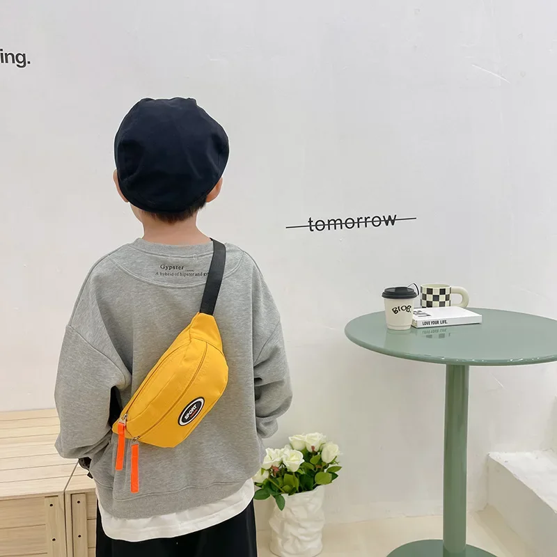 2023 子供のクロスボディバッグ少年無地レターウエストバッグ外ファッションマネーコインバッグ財布スポーツベルトチェストバッグ