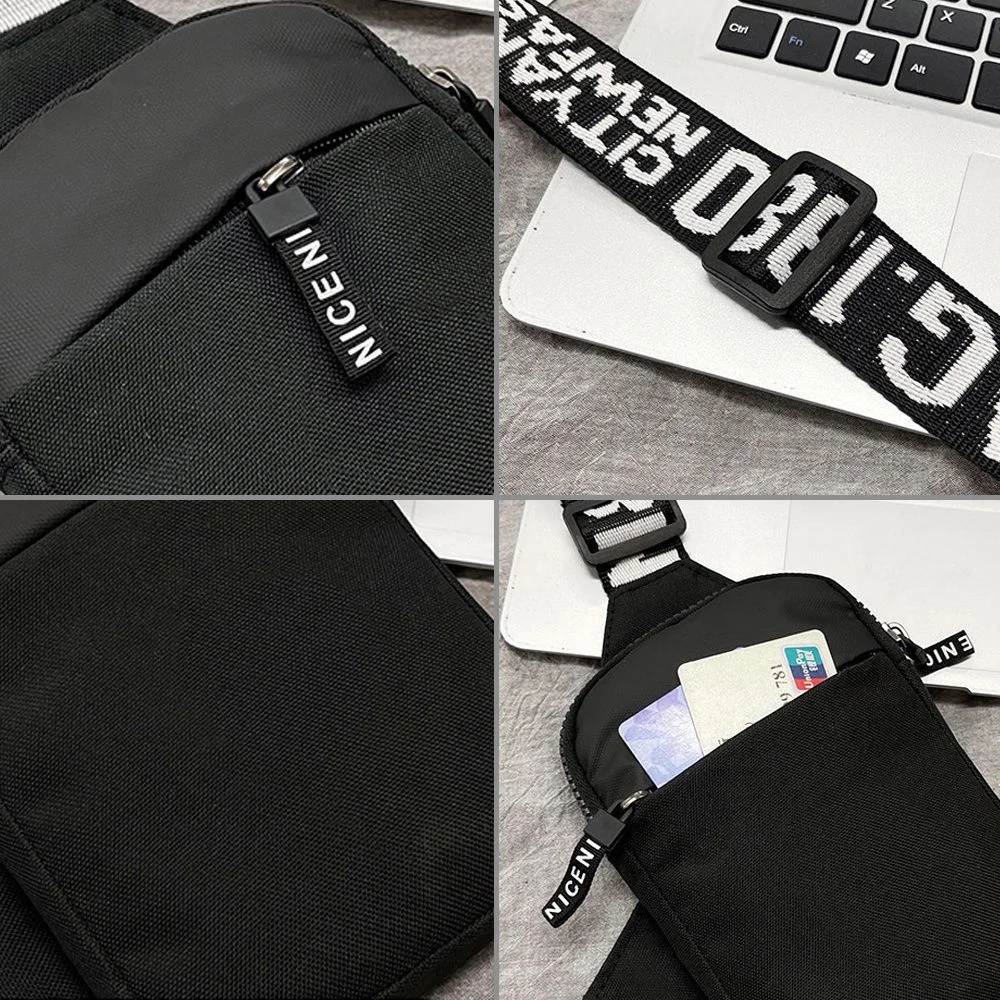 กีฬากระเป๋าผู้ชายโทรศัพท์มือถือขนาดเล็ก Messenger กระเป๋าเอวกระเป๋า Multi-Function กระเป๋าถือแกะสลักภาพชื่อเริ่มต้นรูปแบบ