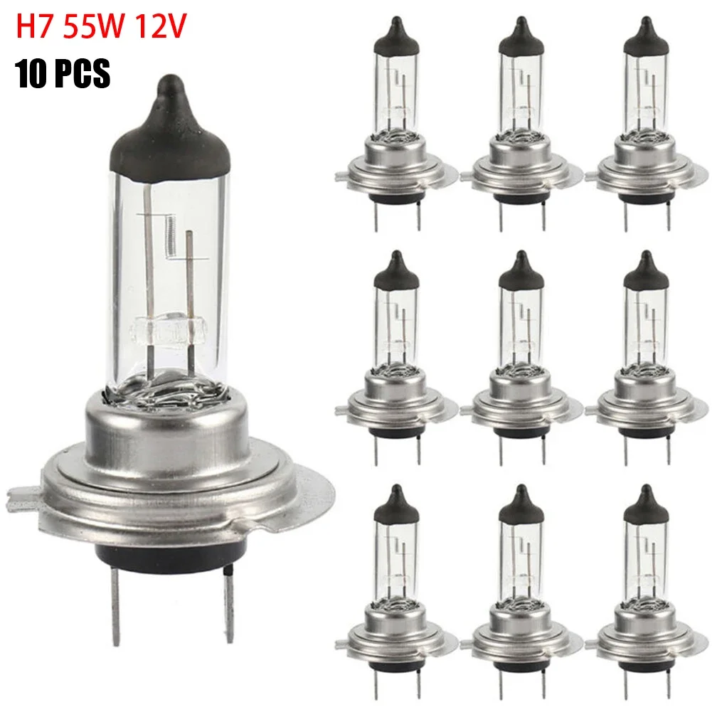 10 pçs lâmpada halógena farol super quente luz branca h7 55w 12v lâmpada halógena farol do carro lâmpada de substituição