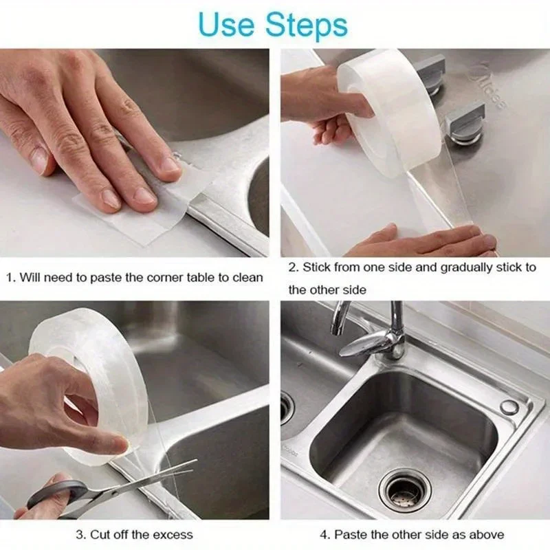 Nano ruban adhésif imperméable et résistant aux taches : facile à sceller les piscines, les cuisines, pour une maison et un restaurant sur diverses surfaces