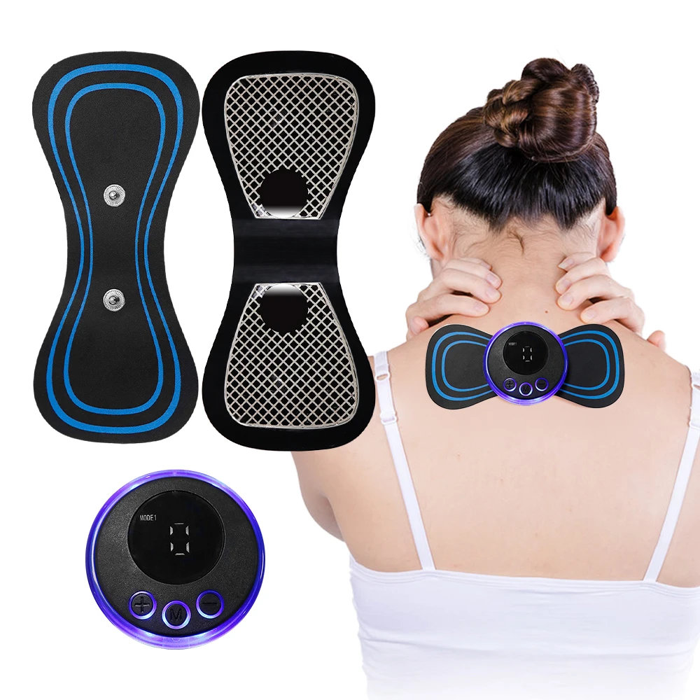19 intensità EMS collo massaggiatore elettrico patch stimolatore muscolare a impulsi gel pad alleviare l'affaticamento adesivo per massaggio cervicale 8 modalità