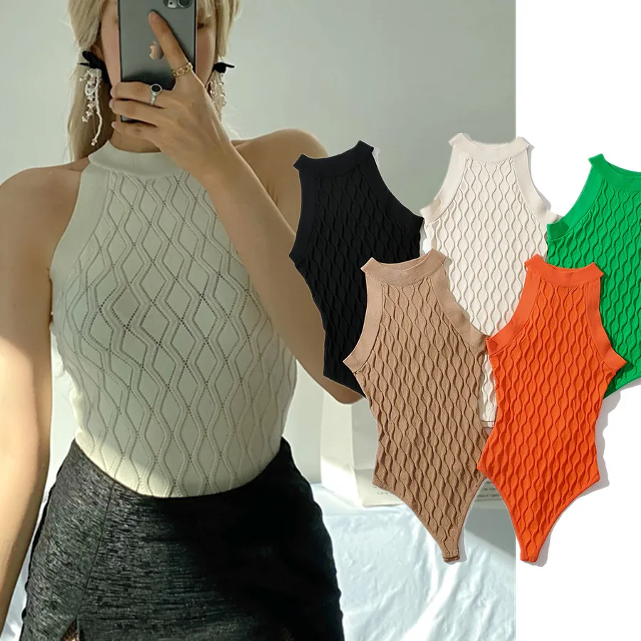 Maxdutti 2024 Vintage Textur gestrickt England Stil Mode High Street Sommer Bodys Frauen sexy Tanktops