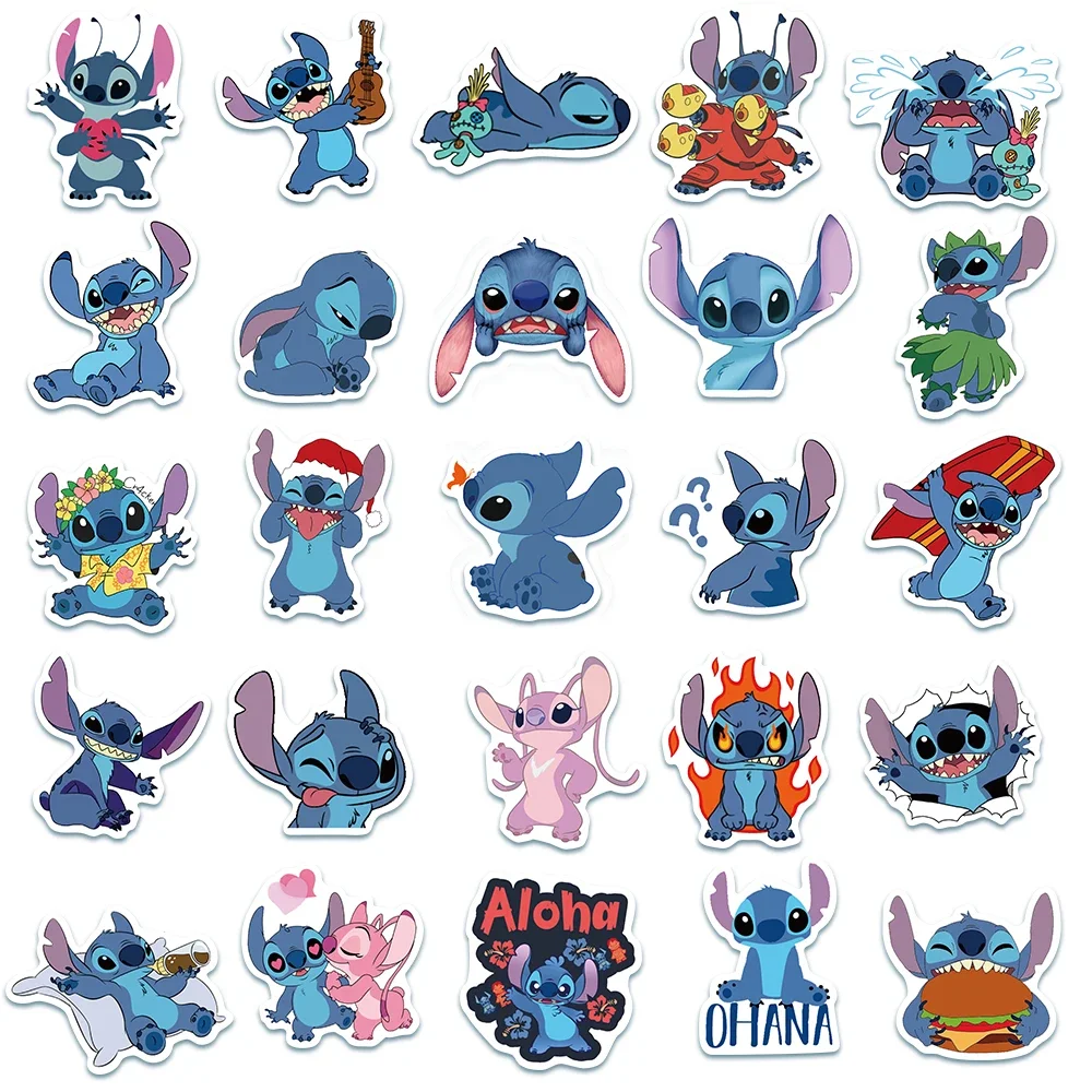 Disney Anime Cartoon Stickers kawaii Lilo & Stitch Graffiti Decals for Diary Laptop Luggage Skateboard Diary Decals Classic Toy