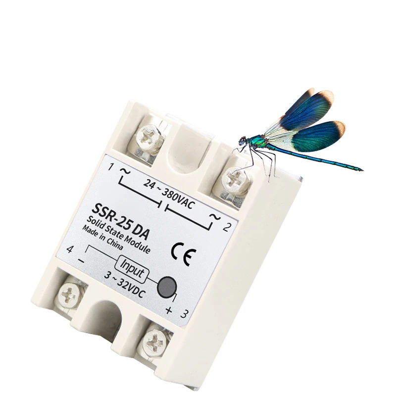 Einphasiges Halbleiterrelais SSR-10/25/30/40/50/60/75/80/90/100DA DC-Steuerung AC 24V DC 220V AC Modulrelais