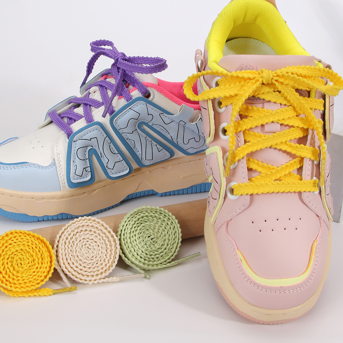 New Casual Sneakers tennis Flat Shoelaces Fashion Rope Shoelace for Shoes ‌‌Solid Color Flat Woven Laces Shoes Accessories