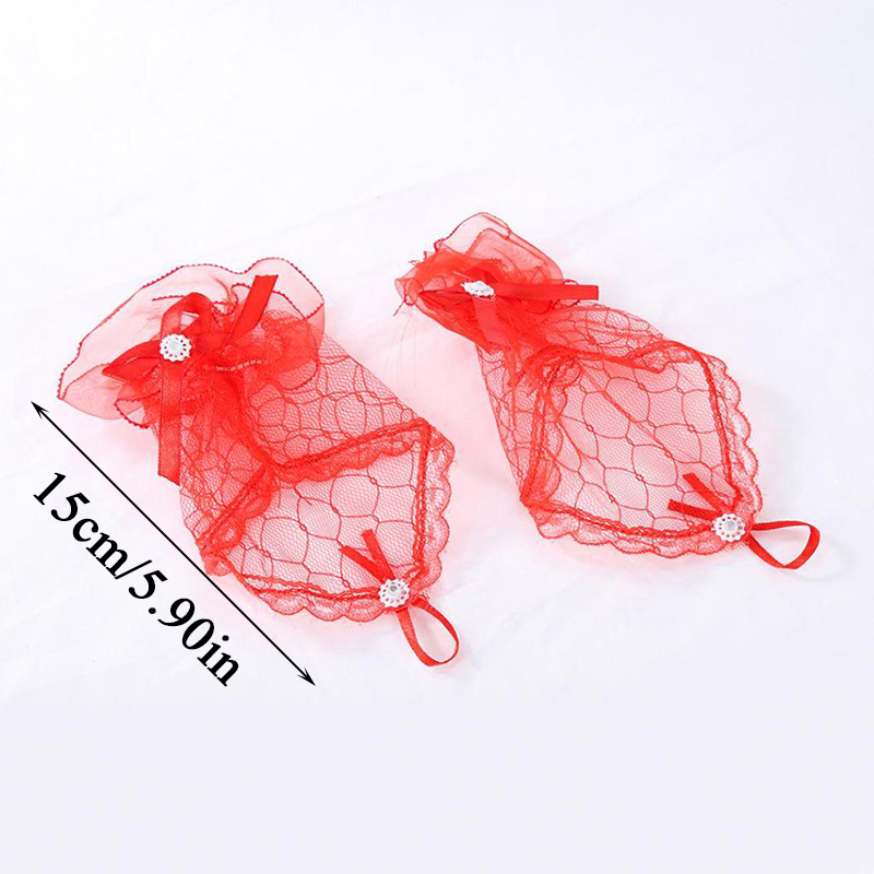 여자를위한 로리타 스타일 Fishnet 핑거리스 장갑 블랙 레이스 손목 커프 핸드 슬리브 펑크 짧은 장갑 신부 웨딩 메쉬 장갑