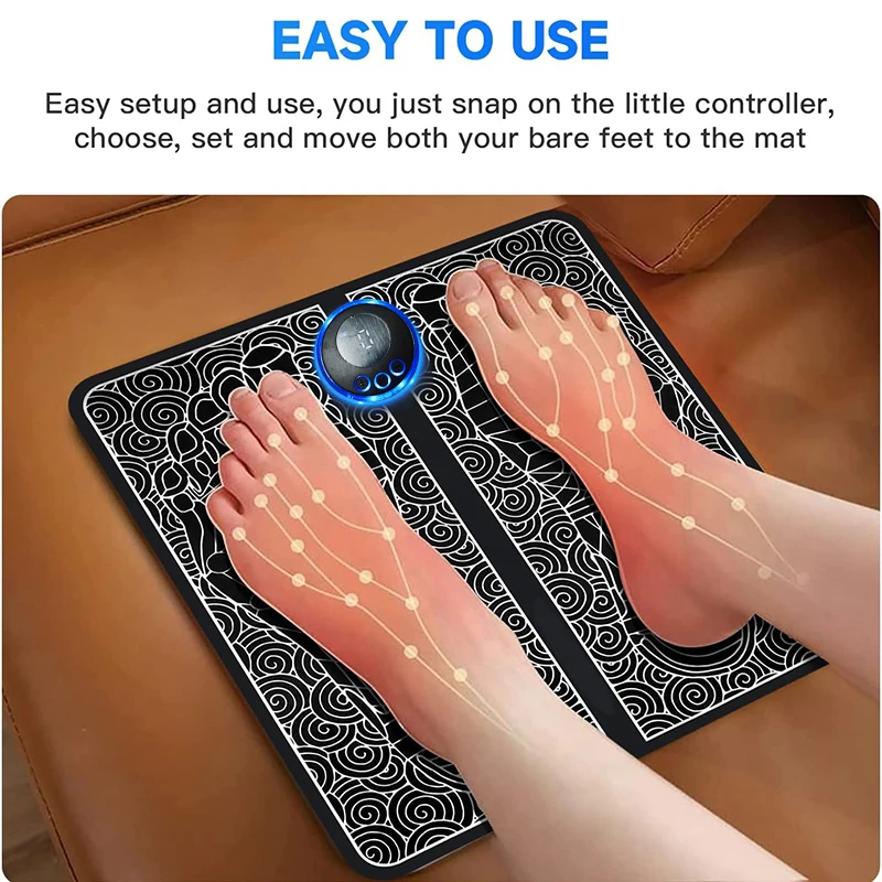 Almofada massageadora elétrica para pés, massagem muscular, treinador de relaxamento para massagem, fitness, esporte ao ar livre, casa, família, relaxamento