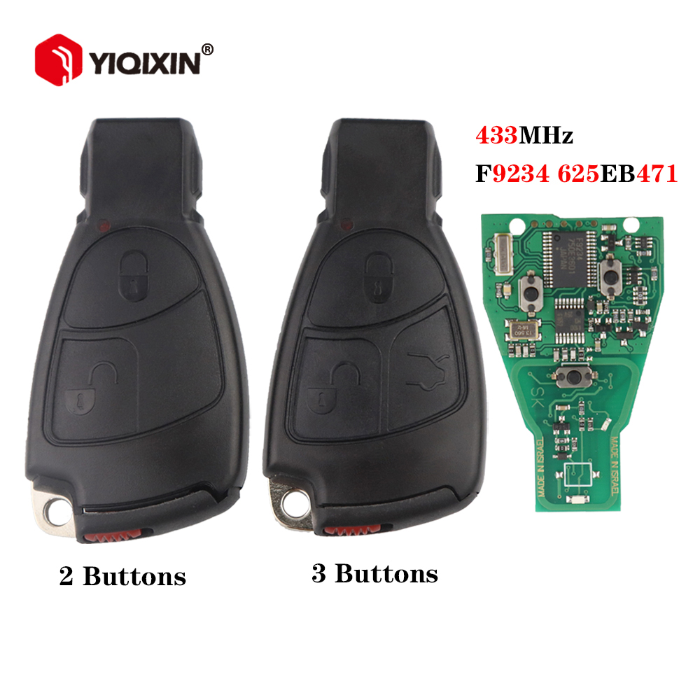 Yiqixin chave remota do carro para mercedes benz nec b c e s sl ml mb clk cl 3b 3bt 1996-2006 w203 w204 w211 w20 433mhz 2/3 botões