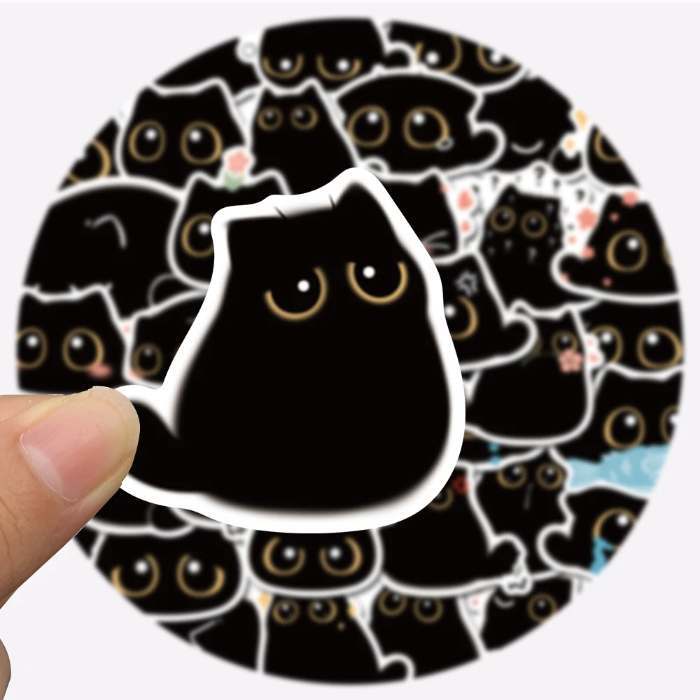 Gato Preto Bonito Kawaii Adesivos, Vintage, DIY, Caderno, Guitarra, Scrapbooking, Motocicleta, Laptop, Bagagem, Decalques de Grafite, 10 Pcs, 40Pcs
