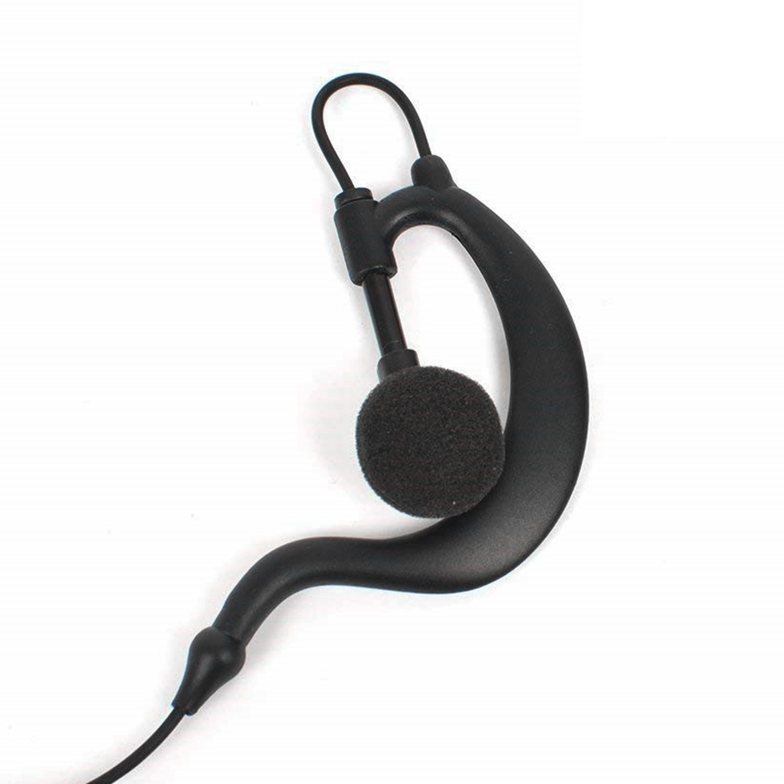 Fone de ouvido com gancho para orelha, 2.5mm/3.5mm, para walkie talkie, rádio de orelha única, com clipe, fone de ouvido único com cabo enrolado