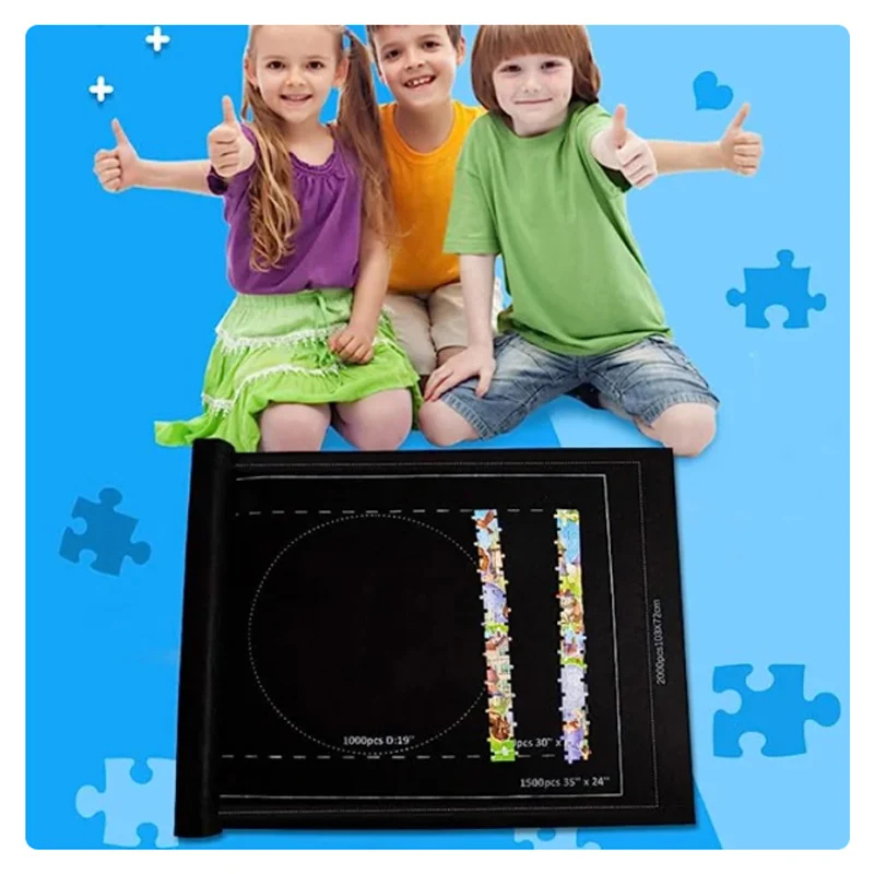 Puzzle Pad Jigsaw Roll Felt Mat Playmat Puzzles Blanket For Up To 1500 Pcs Puzzle Accessories New Portable Travel Storage Bag