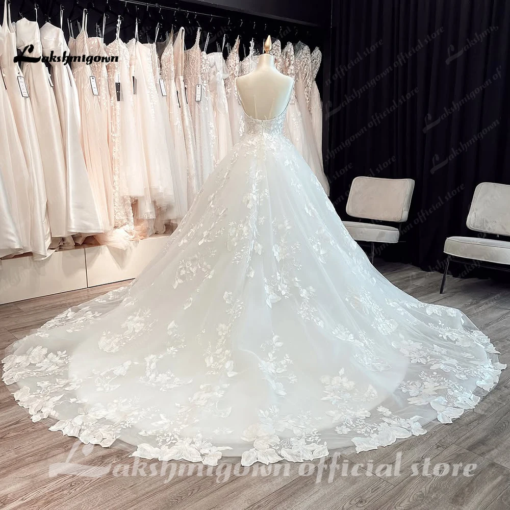 Lakshmigown-女性のための結婚式のシャンパンドレス,スパゲッティストラップ,レース,ハート型の襟,花嫁のドレス,豪華