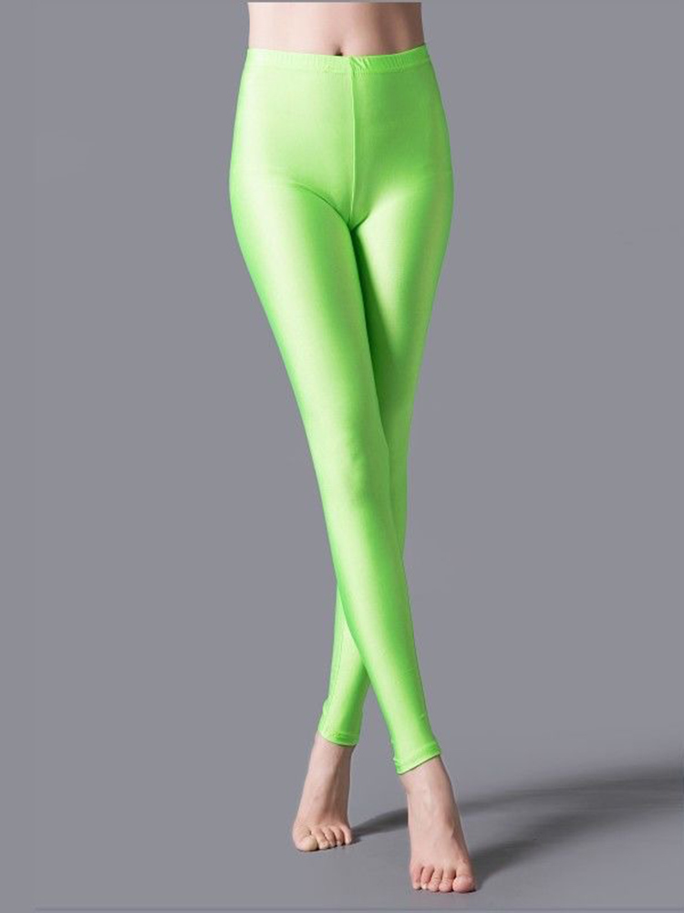 CHSDCSI – Leggings en Spandex pour femmes, pantalon Slim, couleur unie, couleur bonbon, néon, Slim, haute élasticité
