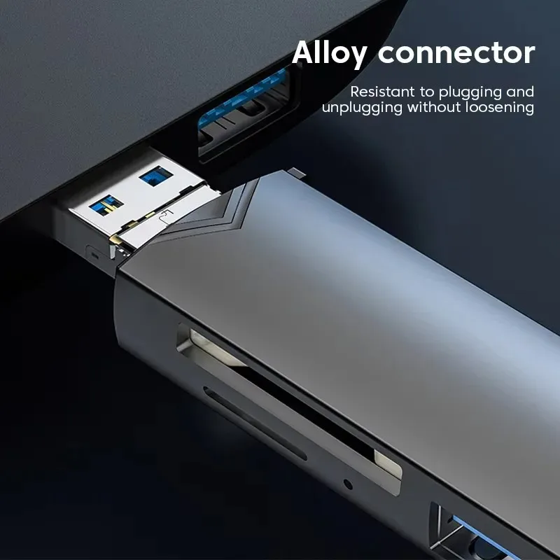 6 In 1 OTG Multifunction USB 3.0 Card Reader U Disk TYPE-C/Usb/Tf/Sd Flash Drive Memory Card for Adapter Phone Laptop Compute