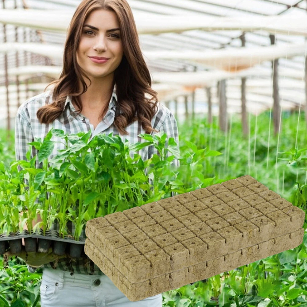 500/50x Stonewool Hydroponic Grow Media Cubes Garden Seedling Block Water Cultivation Seed Sowing Germination Culture Substrate