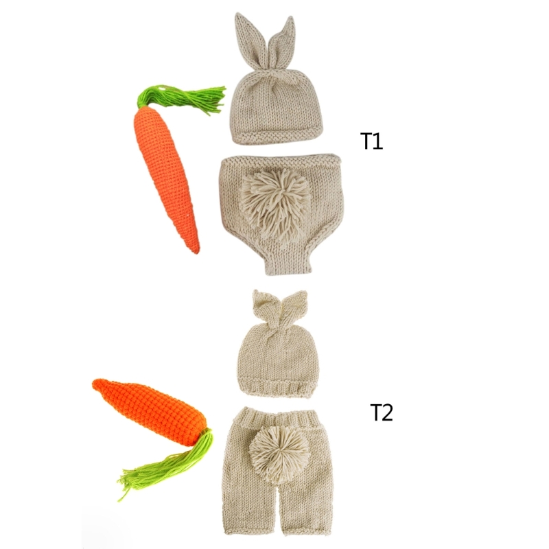 Neugeborenen Fotografie Kleidung Kaninchen Kostüm Foto Requisiten Gestrickte Baby Höschen