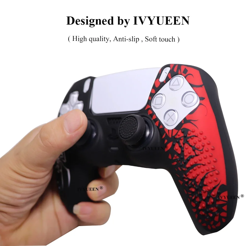 For Playstation 5 PS5 Slim Controller Spider Silicone Skin Protective Cover Case for DualSense Touch Pad Sticker Game Accesorios