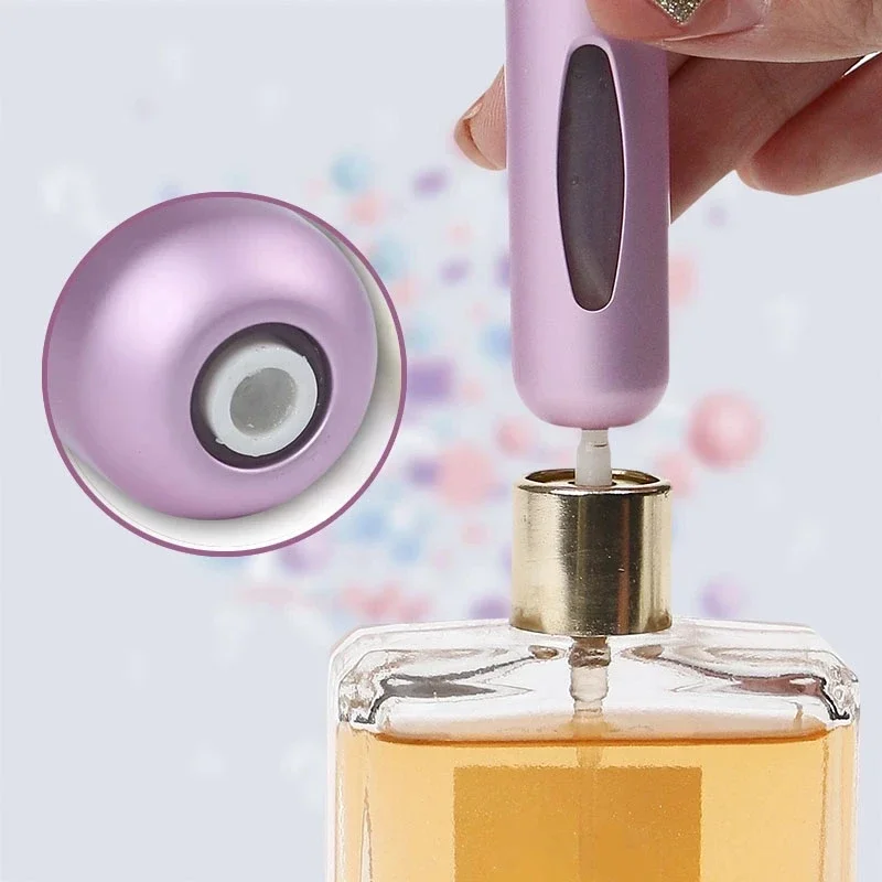 Contenitore liquido atomizzatore di profumo portatile da 5 ml Portatil per cosmetici Mini bottiglia riutilizzabile vuota in alluminio spray alcolico