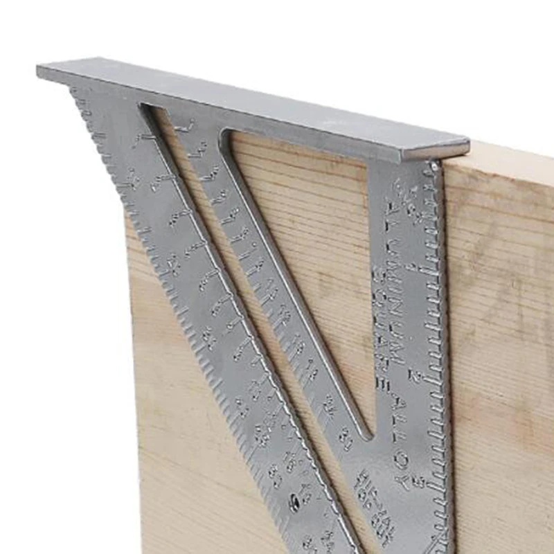 Regla triangular, juego de carpintero de aleación de aluminio, herramientas de carpintería de ángulo cuadrado, herramienta de medición de 7 pulgadas, prueba de métrico Triangular cuadrado