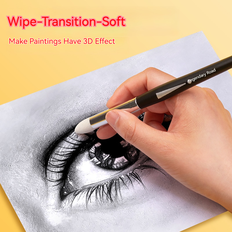 Sketch Rubbing Sponge Wipe Brush Pen Set Round Pointed Soft Sponges Eraser Highlight Brightening Sketch Detail Art Supplies