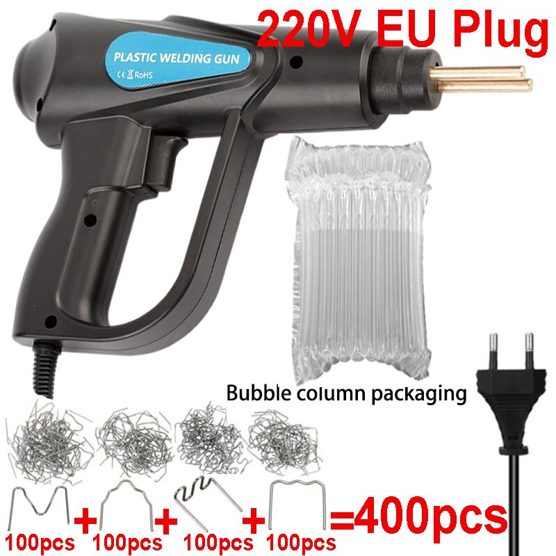 70W Pistola per Saldatura di Plastica Riparatore 200/800 Chiodi Hot Melt Paraurti UE Saldatore PVC Kit di Riparazione Auto Garage Strumenti Chiodo Filo Strumento