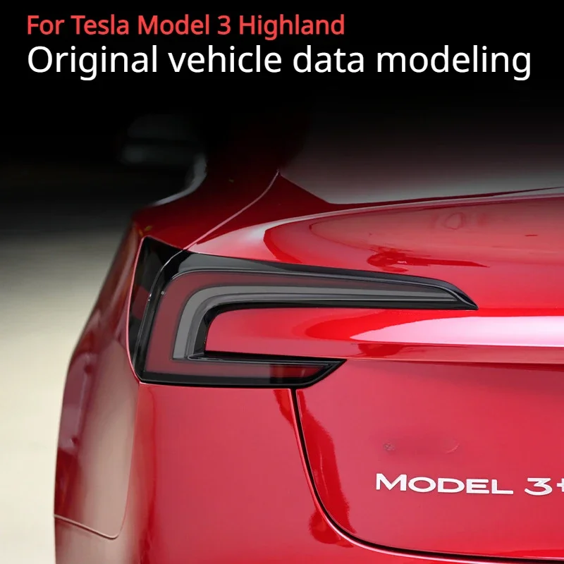 ヘッドランプ保護フィルムテスラモデル 3 + TPU 透明スモークブラックヘッドライトフィルム新 Model3 ハイランド 2024 カーアクセサリー
