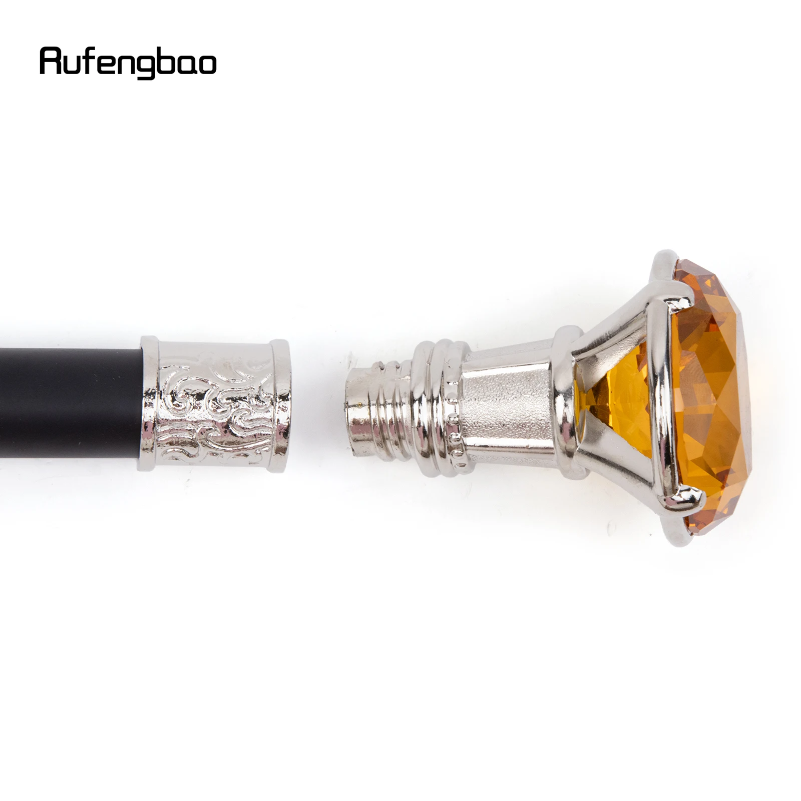 オレンジダイヤモンドタイプの杖,装飾的な杖,エレガントなコスプレ杖,クロージャーノブ,白いファッション,93cm