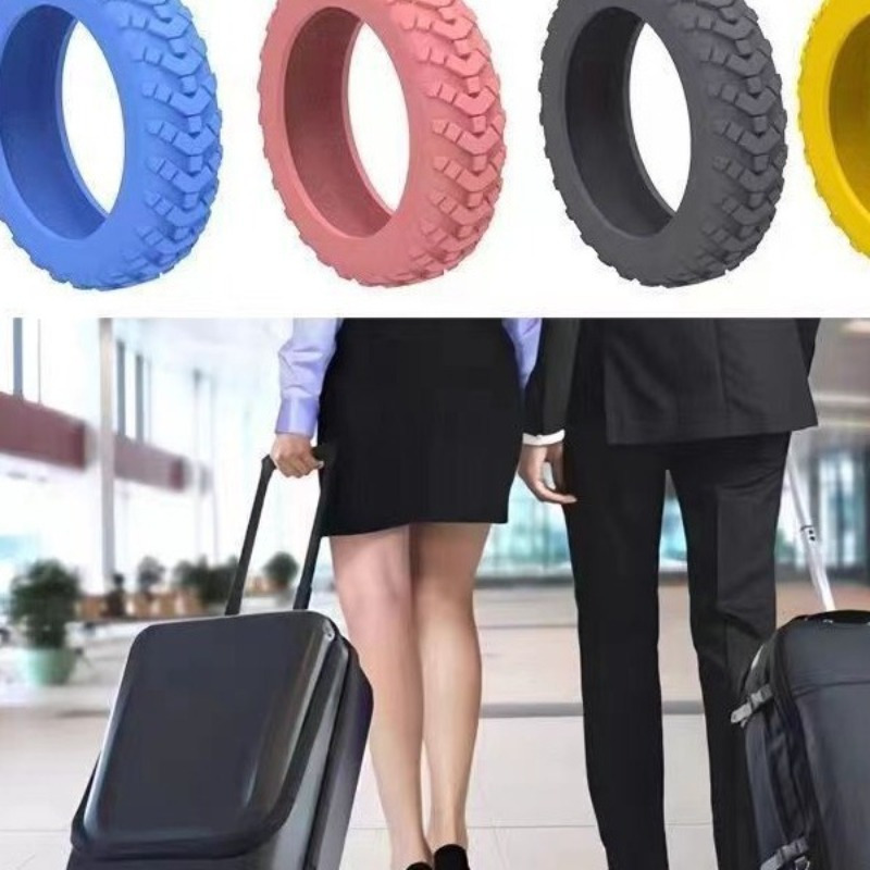 16pcs Silicone Luggage Wheel Covers, Noise Reduction & Shock Absorption Suitcase Caster Protectors, for Office Chairs