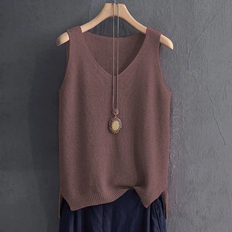 Große Größe 5XL Solide Vintage Ärmellose Pullover Weste Frühling Herbst Lose V-ausschnitt Pullover Mode Lässig Frauen Stricken Tops 2022 Neue