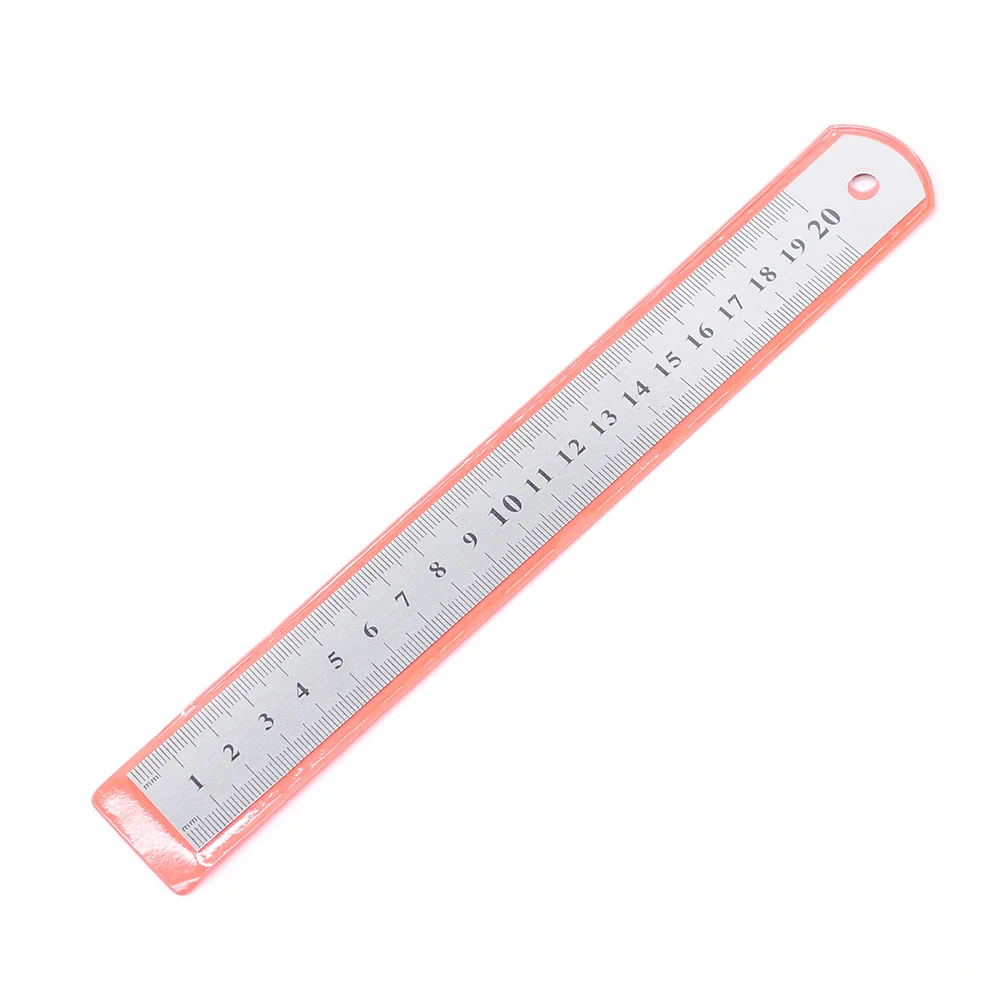 1 pz 20 cm 8 pollici righello dritto precisione in acciaio inossidabile righello in metallo doppia faccia apprendimento cancelleria per ufficio