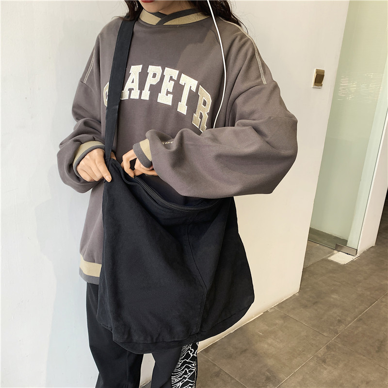 女性のショルダーバッグ大キャンバスクロスボディバッグ女性のための 2023 綿布ファッション韓国女子学生スクールバッグハンドバッグ