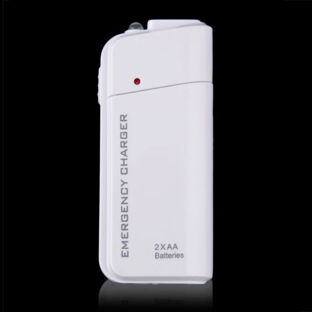 NEW Universal Portable USB Emergency 2 AA Battery Extender Charger Power Bank Supply Box For Mobile Phone MP3 MP4 Black White