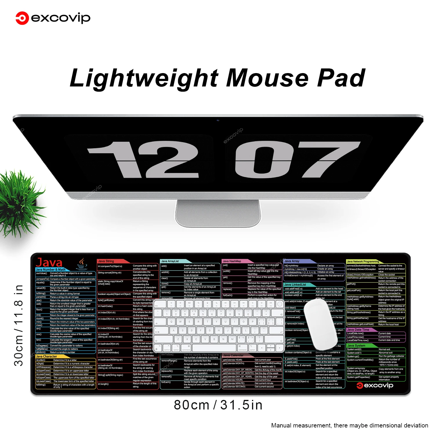EXCO Java Programing Mouse Pad Large Extended Shortcuts Keyboard Mousepad Cheat Sheet Non-Slip Desk Mat for Software Engineer