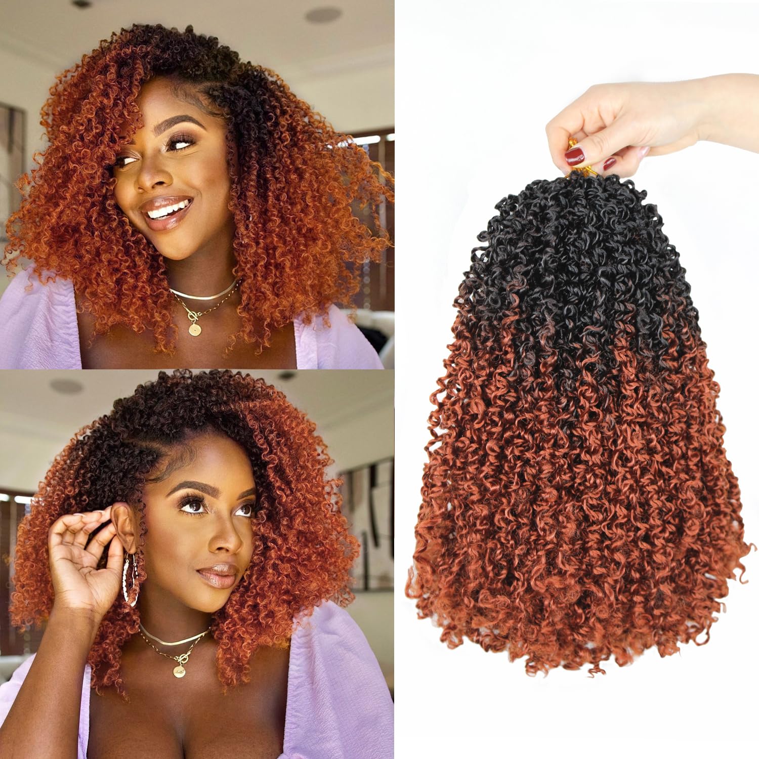 12 polegadas yanky torção cabelo com torção encaracolado primavera trançado extensões de cabelo crochê trançado pré-torção encaracolado trançado extensões de cabelo