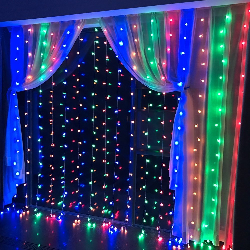 Kurtyna świetlna Feston LED Sopel lodu String Light Możliwość podłączenia Ozdoby sylwestrowe Girlanda 3x1 / 3x2 / 3x3 / 6x3m Dekoracje świąteczne do domu 2024 Na Boże Narodzenie / Dom / Ślub / Impreza / Dom / Wystrój p