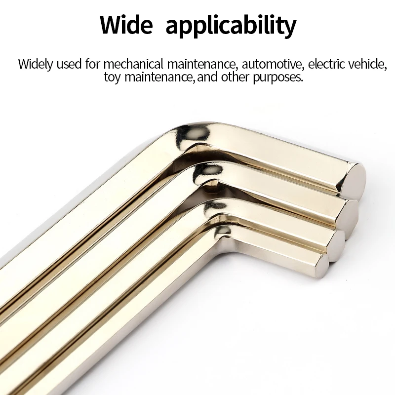 1.5-2-2.5-3-4-5-6-8-10-14mm Allen Keys Hex Wrench L Shaped Nickel Plated Flat Head Hexagonal Keys L-type Repair Tools Hand Tools