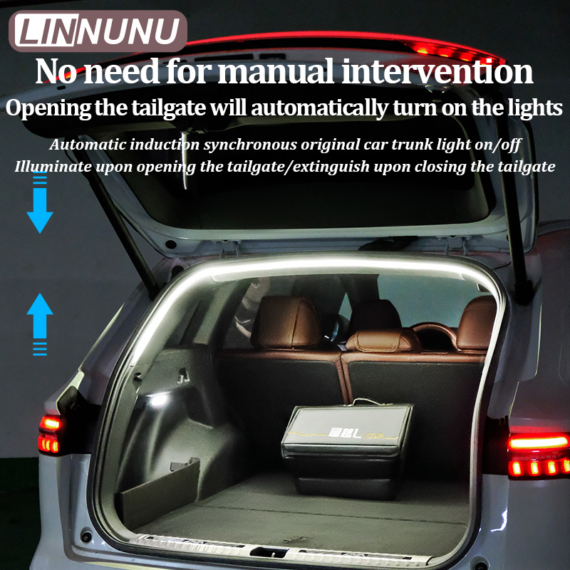 LINNUNU Rear Trunk LED Light Bar Strips Trunk Interior Decorative Lamp Strip Fitfor Geely Monjaro Manjaro Starray Atlas Boyue L