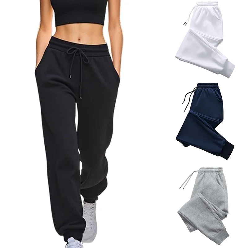 Reine Farb-Jogginghose für Damen, ganzjährig, täglich, lässig, sportlich, Joggerhose, hochwertige Damen-Hose für Zuhause, Outdoor, Komfort