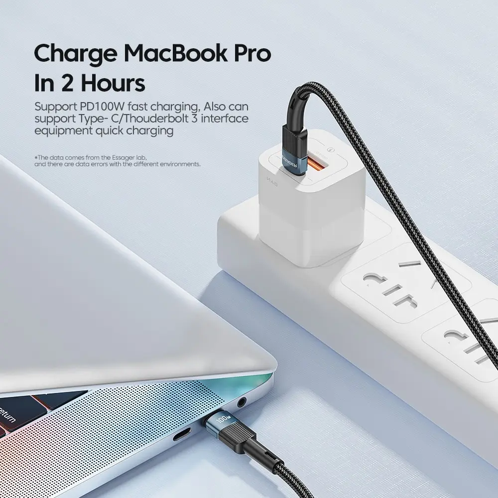 Essager 100W C a C tipo C cavo USB C PD cavo di ricarica rapida per caricabatterie per Macbook Samsung Xiaomi tipo C cavo USB C