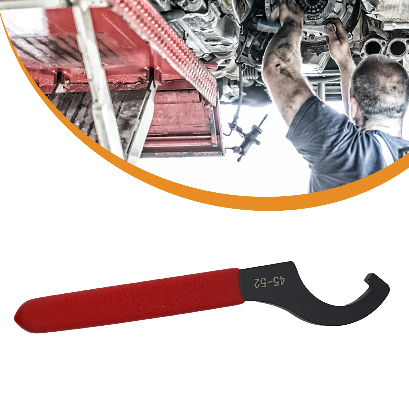 45-48HRC Hook Wrench Spanner Anti Slip Handle Black Oxidized For Round Nut C Type 38-42mm/45-52mm/55-62mm/68-72mm Tool