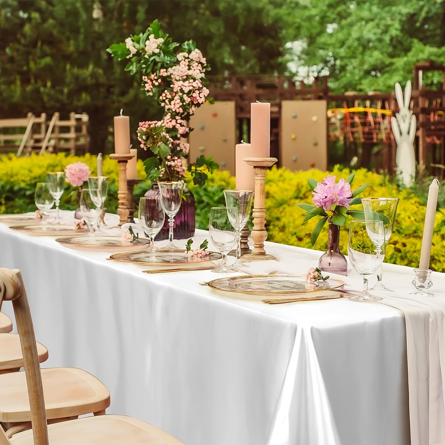 Toalha de mesa retangular de cetim, toalha de mesa branca para casamento, natal, chá de bebê, eventos de aniversário, decoração de banquete, mesa de jantar para casa
