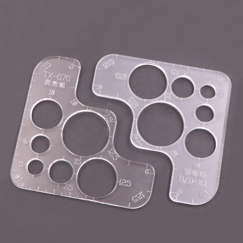 90*90 мм акриловый круглый угловой калибр, кожаный инструмент, сделай сам, ручные изделия для кожи, шаблон с круглым краем, позиционирование, маркировка, режущий инструмент