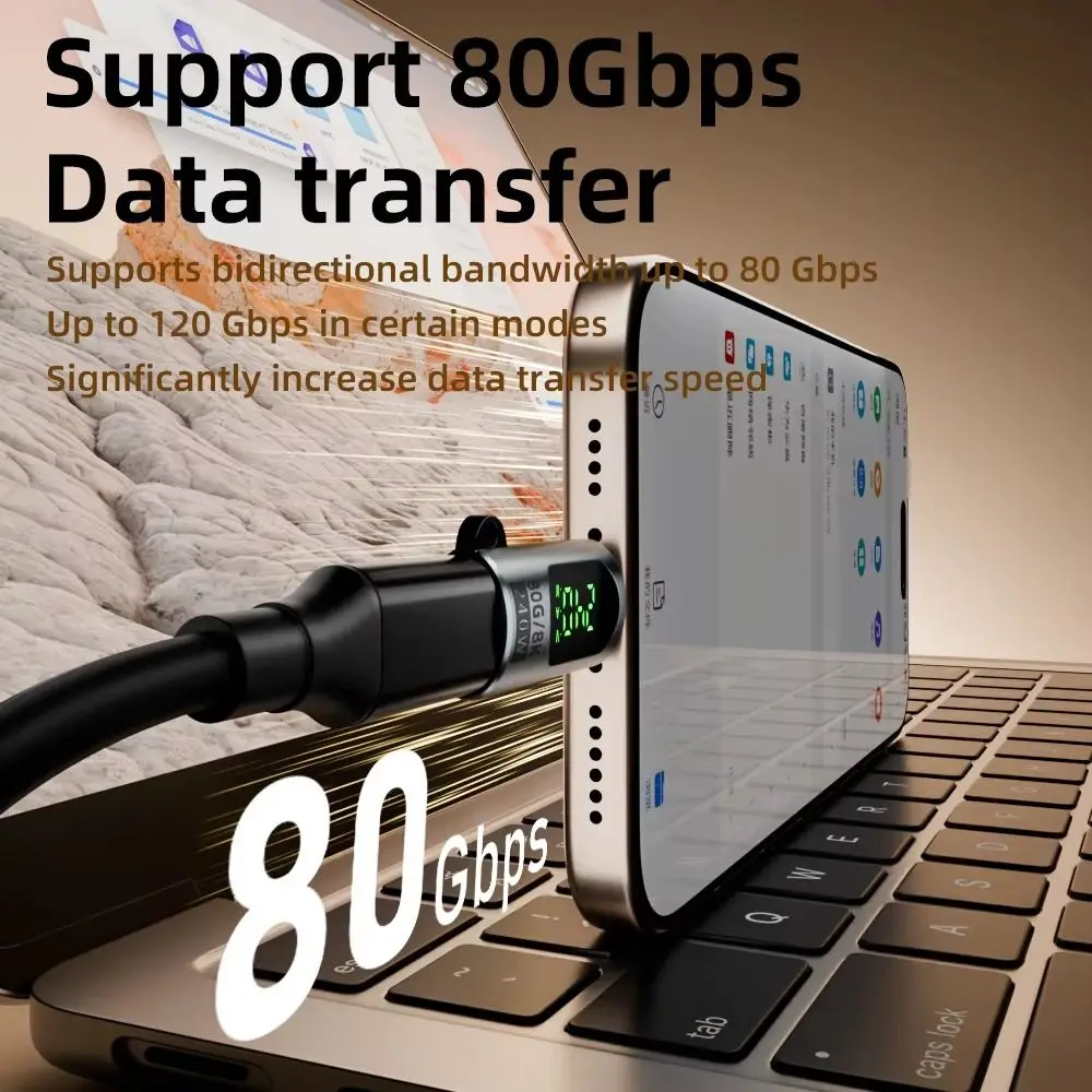 Светодиодный дисплей Адаптер OTG типа C USB-адаптер PD240W Тип C OTG Алюминиевый сплав 80 Гбит/с Конвертер USB-C для мобильных/ноутбуков