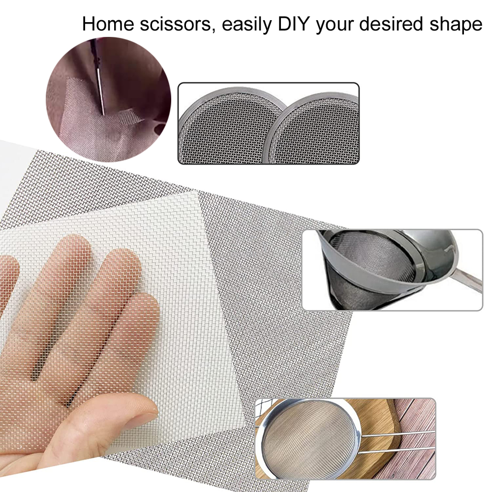 10-50/60/80/100/120/150/200/250/300/350/400 сетчатый тканый проволочный высококачественный лист из нержавеющей стали для экранирования фильтров 30x30 см