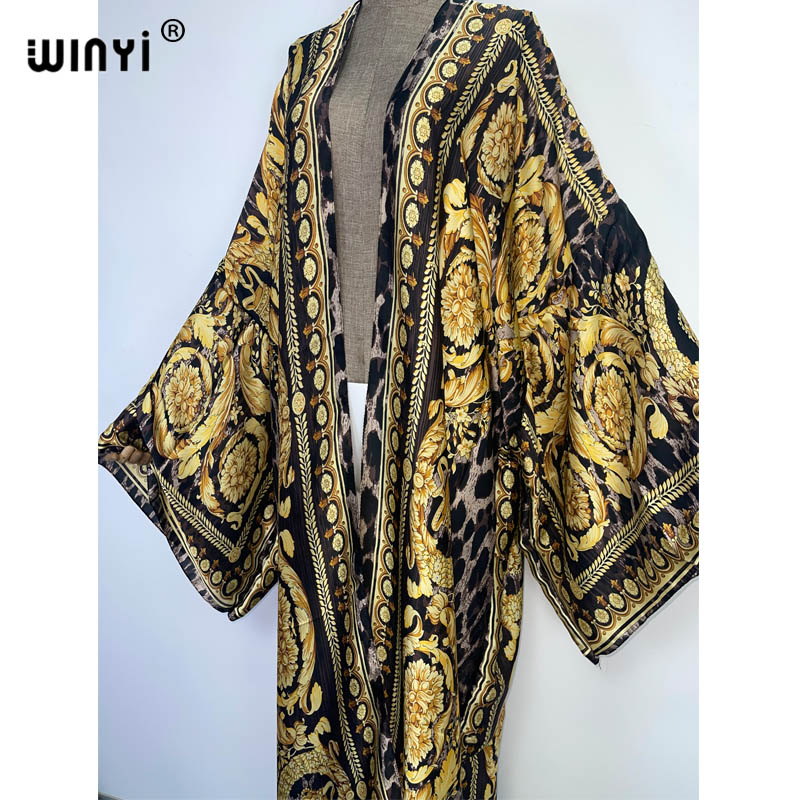 WINYI 2024 vestido longo ผู้หญิงเสื้อสเวตเตอร์ถัก robe ค็อกเทล sexcy Boho Maxi แอฟริกันวันหยุด Batwing Sleeve ผ้าไหม Robe
