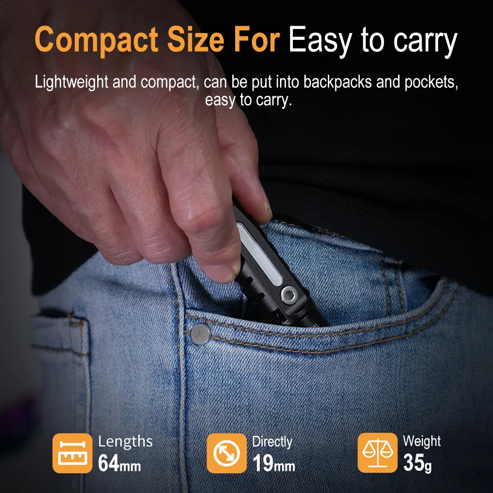 BORUiT RJ28 EDC Mini Flashlight Portable Keychain Light Type-C Charging Work Light Multi-light Source Camping Pocket Lantern