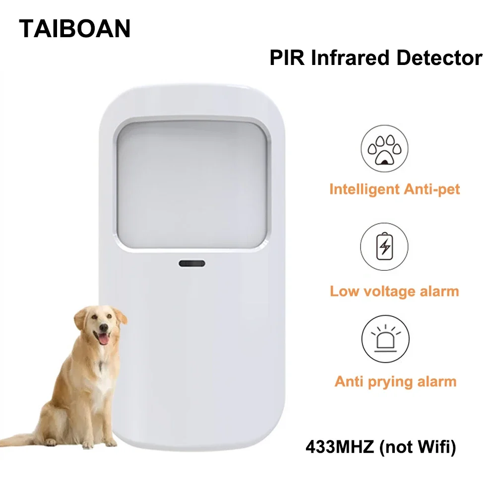 TAIBOAN Wireless Anti-pet PIR Motion Alarm Sensor 433MHz EV1527 Code Infrared Detector for Smart Home Security Host Accessories