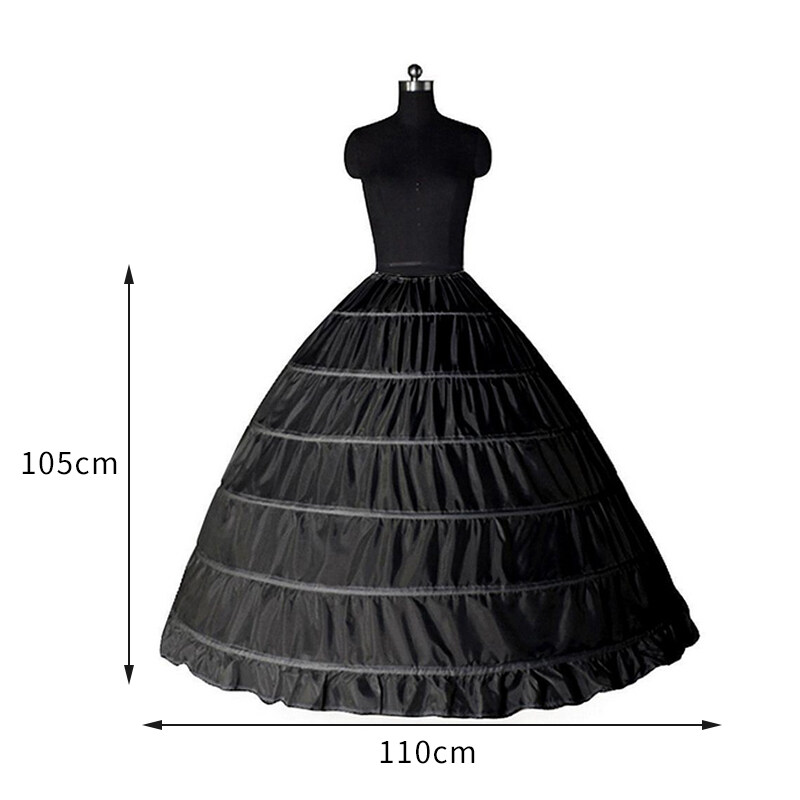Jupon Long cerceau noir Crinoline robe de bal jupe sous-jupe accessoires de mariage