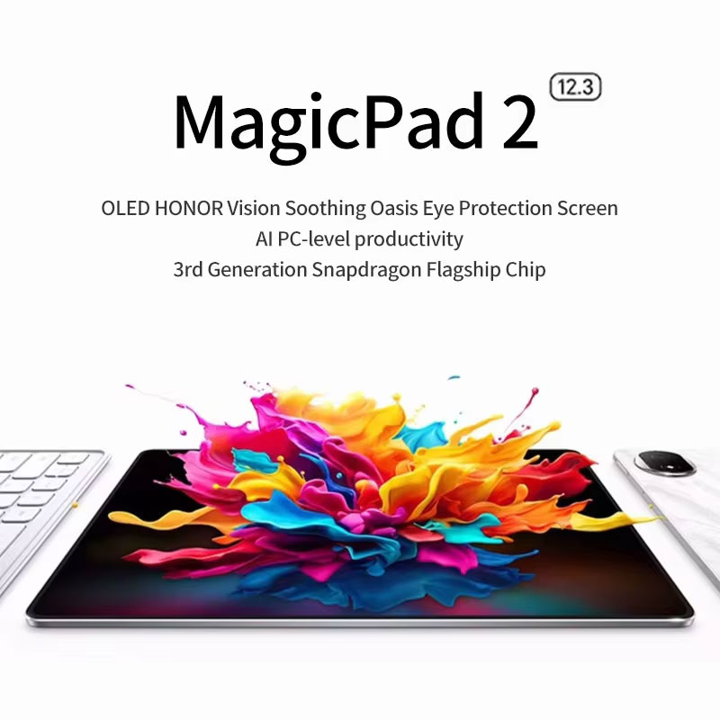 Versión Global Honor Tablet MagicPad 2 12,3 pulgadas 3K OLED 144Hz pantalla Pad 3. ° procesador Snapdragon 8s Gen 3 batería de 10050mAh